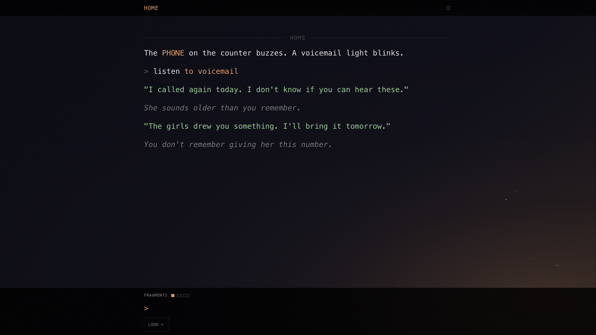 A voicemail interface. The voice sounds older than expected.